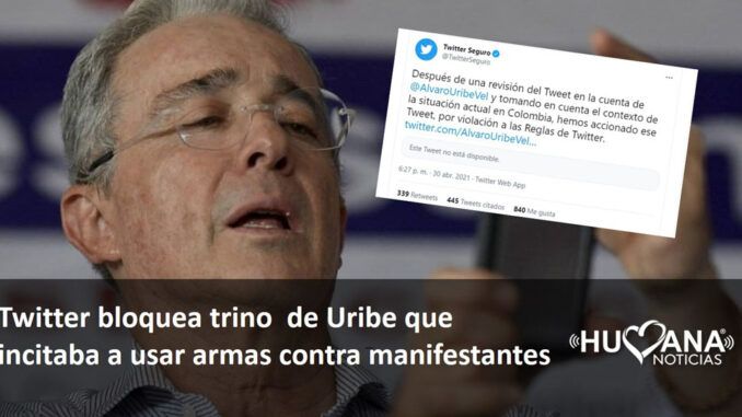 Uribe tWITTER BLOQUEA TRINO DE ALVARO URIBE